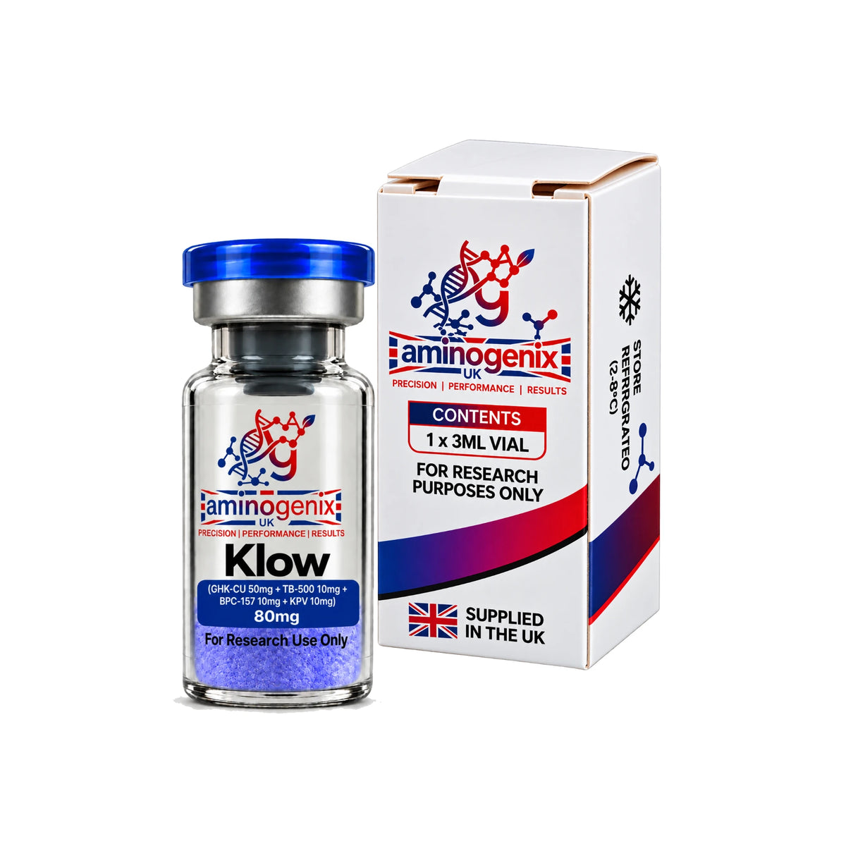 Klow (TB500 10mg + BPC-157 10mg + GHK-CU 50mg + KPV 10mg) 80mg